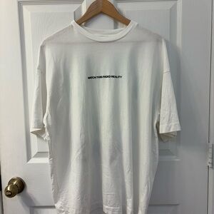 Zara White Short Sleeve Tee with Text